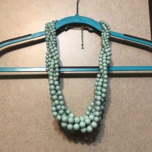 Mint Green Multi-Strand Beaded Necklace 26”